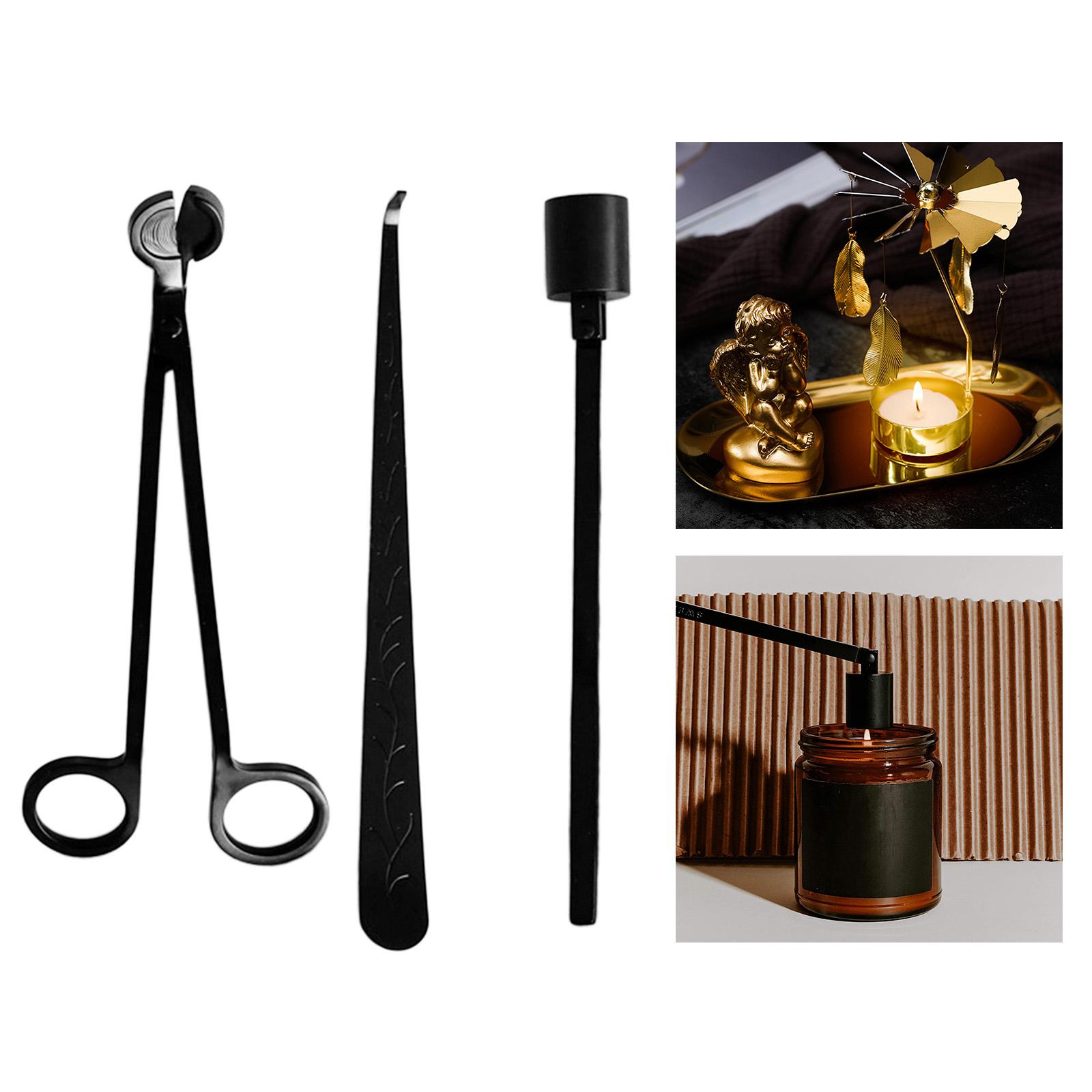 Wick Dipper Tool - 3 pièces/ensemble noir bougie mèche Snuffer